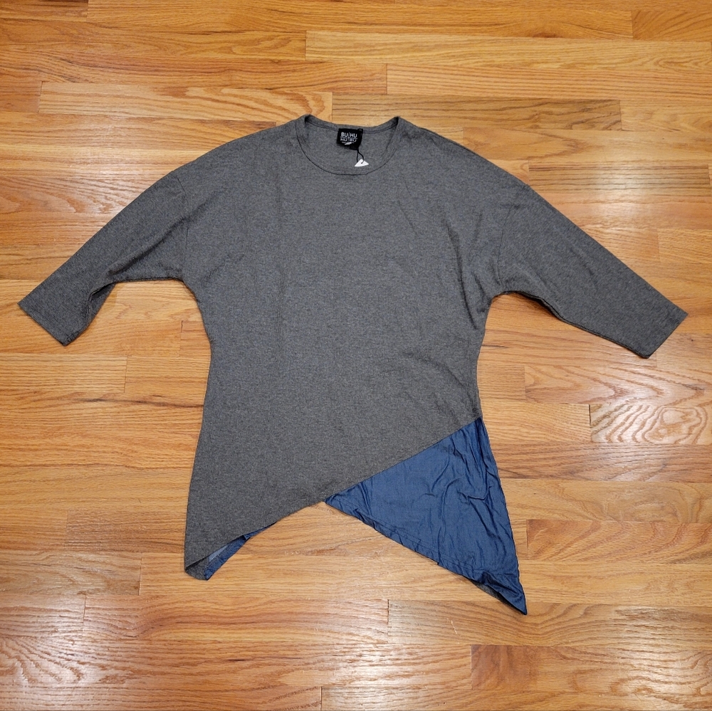 NWT Asymmetrical Heathered Knit Womens Tunic-XS- Modern, Minimalist, Avant-garde